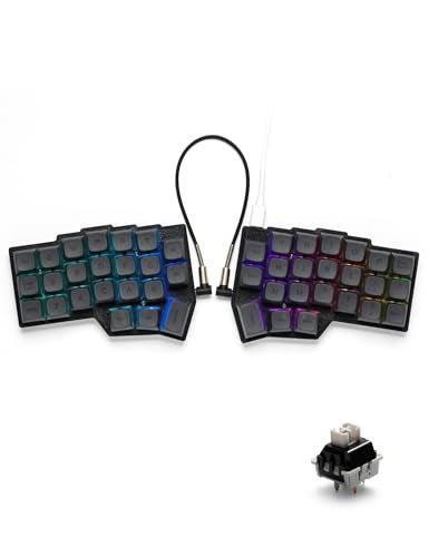 YIVU Corne V4.1 Split Ergonomic Keyboard, 40% 3x6 Ortholinear Layout, Hot-Swappable Mechanical Keyboard with Per-Key RGB, Vial and VIA Programmable, Comes with Pre-Lubed Linear Switches (Wired) - Image 1