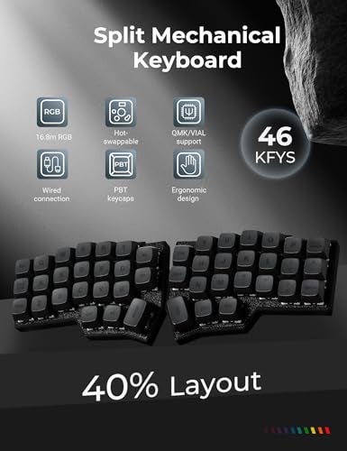 YIVU Corne V4.1 Split Ergonomic Keyboard, 40% 3x6 Ortholinear Layout, Hot-Swappable Mechanical Keyboard with Per-Key RGB, Vial and VIA Programmable, Comes with Pre-Lubed Linear Switches (Wired) - Image 2