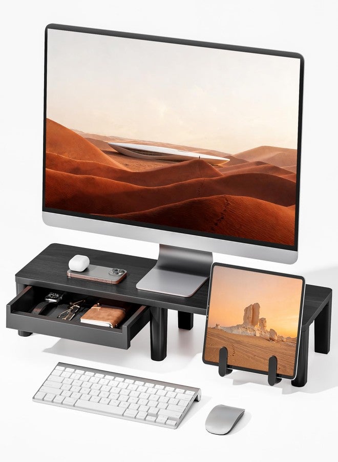 بيج زون Pegzone Ergonomic Monitor Stand Riser With Storage Drawer