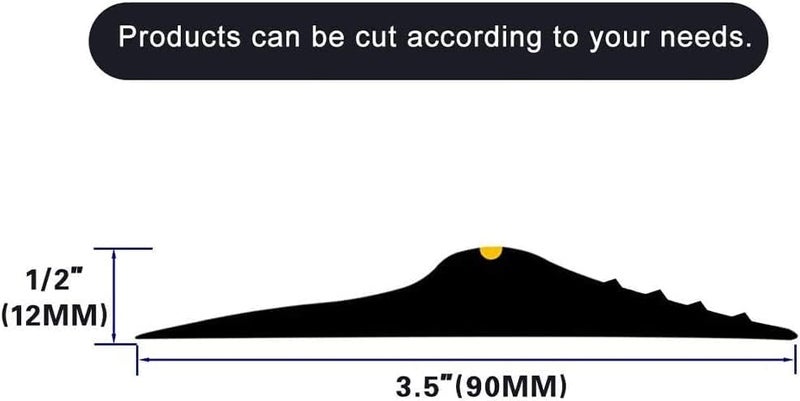 ToLanbbt 12Ft/3.7M Universal Garage Door Rubber Threshold Strip with 300ml Black Adhesive/Sealant, Weatherproof Seal Strip DIY Weather Stripping Replacement(Black) - Image 2