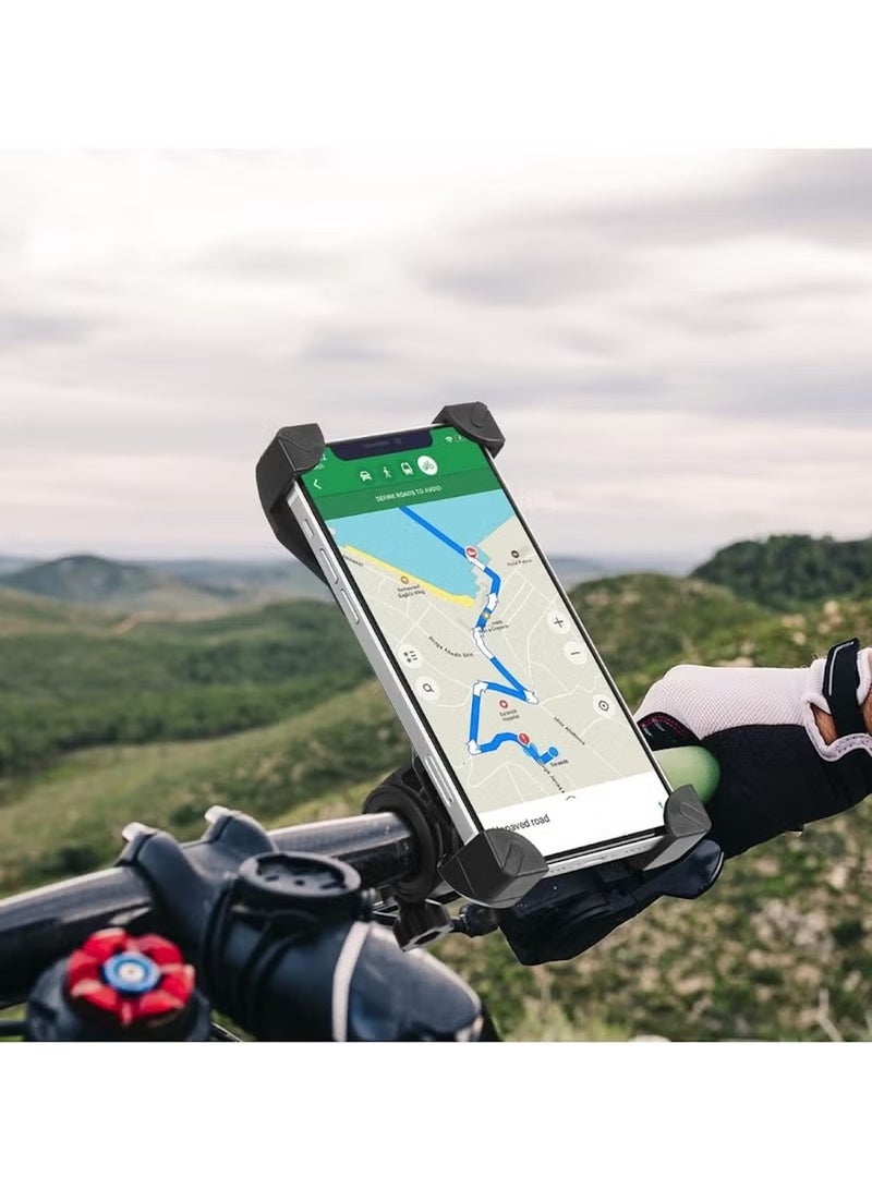Huitich Upgraded Handlebar Bike & Motorcycle Phone Holder – Thickened Base, Shockproof, 360° Rotation, Universal Mobile Mount for Navigation - Image 2
