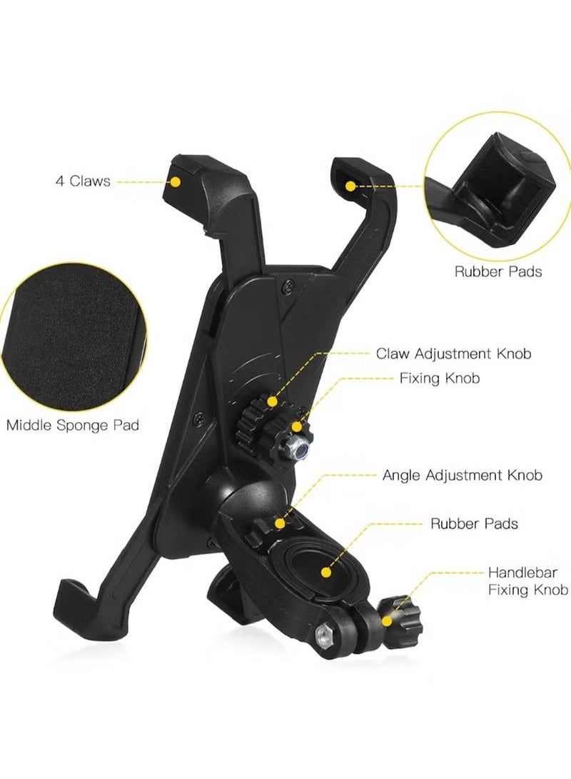 Huitich Upgraded Handlebar Bike & Motorcycle Phone Holder – Thickened Base, Shockproof, 360° Rotation, Universal Mobile Mount for Navigation - Image 3