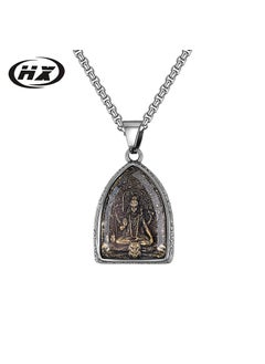 Generic Titanium Steel Twelve Zodiac Eight Guardian Brand Pendant Mens Retro Stainless Steel Necklace Indian God Shiva 