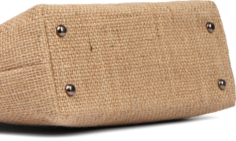 Bahels Women's Black Color Detailed Jute Straw Portfolio & Clutch Bag