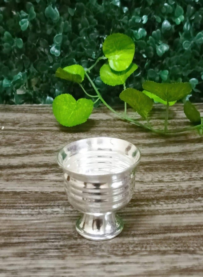Luckypot كومكوم من الفضة الألمانية المخططة من لاكي بوت، مناسب للعبادة/الديكور، الحجم: 1.5 بوصة، الوزن: 40 جرامًا - Image 2