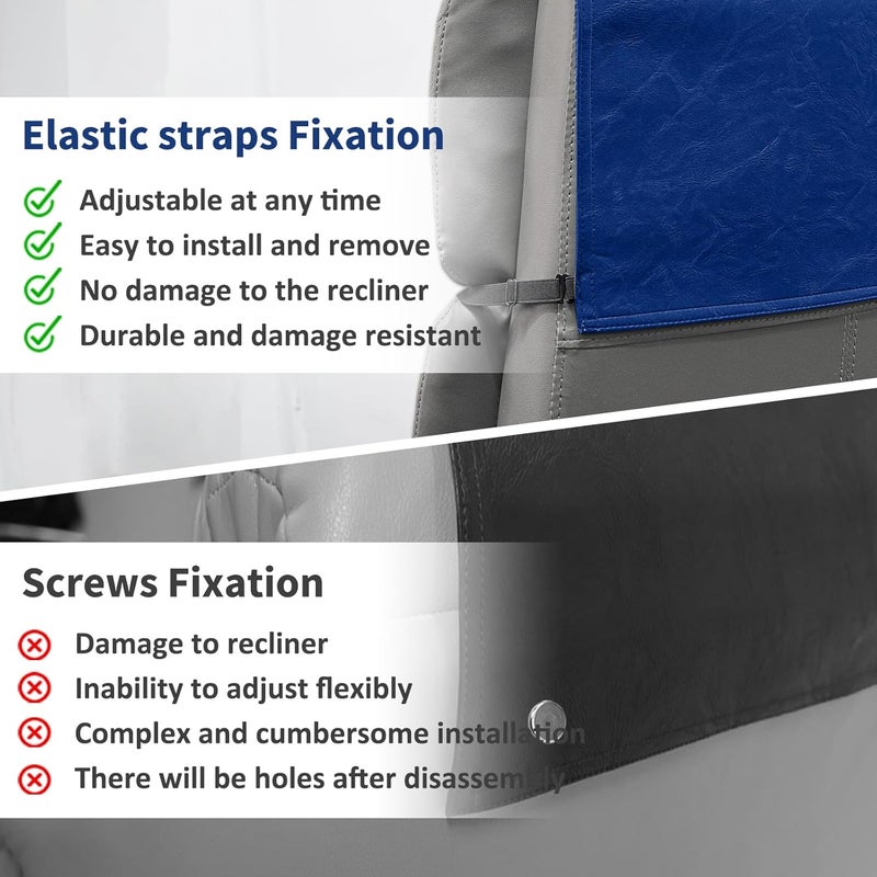 SCNK Recliner Headrest Protector-Faux Leather Headrest Covers for Recliners,Recliner Headrest Cover with Elastic Straps,Chair Headrest Covers for Recliners Protector 17 x 27 in(Peacock Blue) - Image 5