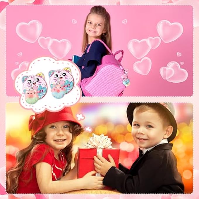 Quelay 36 Sets Valentines Day Cards for Kids Classroom with Scented Dessert Keychains Cute Toys Stress Relief Keychains Exchange Gift Prizes Party Favors for Boys Girls(Dessert) - Image 3