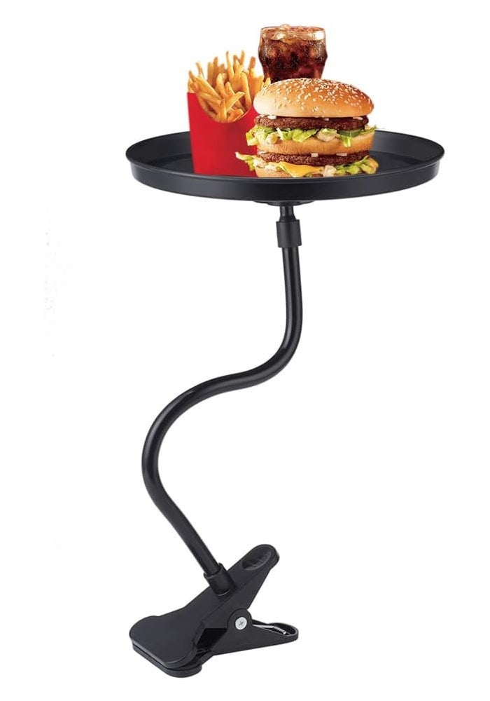 JSCARLIFE Car Tray Holder, Multi-Functional Food Drink Beverage Table Cup Holder 360-degree Swivel Dining Table Clip Type Storage Tray - Image 1