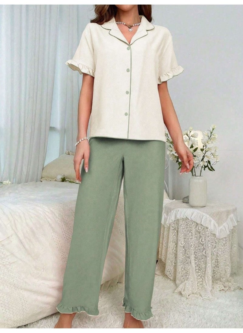 Short Sleeve Long Buttoned Pajama Set - pzsku/ZA4746F0C462DD608E6A4Z/45/_/1740652312/85c194af-5092-4e18-9a8a-0dd1c49a0b7b