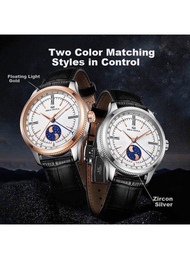 Seagull Men's Automatic Mechanical Watch With Moonphase And Date Display, Birthday Gift For Men 819.17.6170 - Image 4