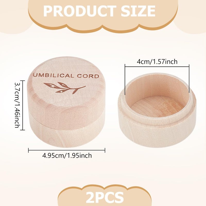 UNICRAFTALE 2Pcs Umbilical Cord Keepsake Box Umbilical Cord Memorial Box Carved with Flower Pattern as Baby Memory Boxes Keepsake Gifts for Baby Newborn Shower 4.95x3.7cm - Image 3
