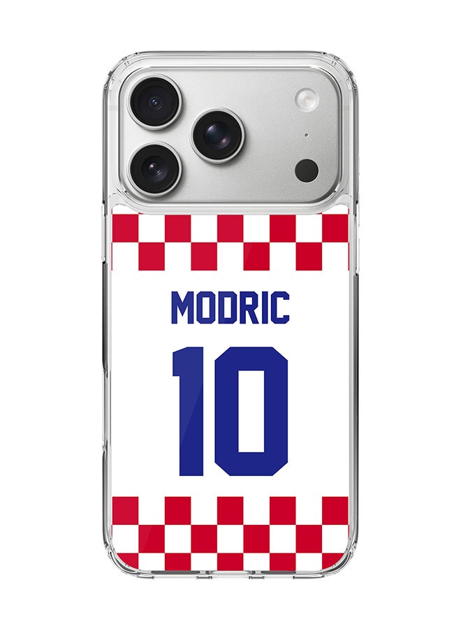 Stylizedd Classic Clear MagSafe Case for iPhone 17 Pro , Hybrid Soft Case Flexible Edges Anti Drop TPU PC Gel Thin Transparent Cover [ Designed for iPhone 17 Pro ] - Football Team - Croatia, Player Name - Modric