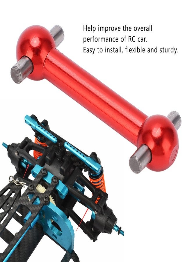 Dilwe Dog Bone Shaft, 4PCS Aluminum Alloy Dog Bone Drive Shaft Set for TT01 TT02 RC Car Upgrade Parts(red) - Image 4