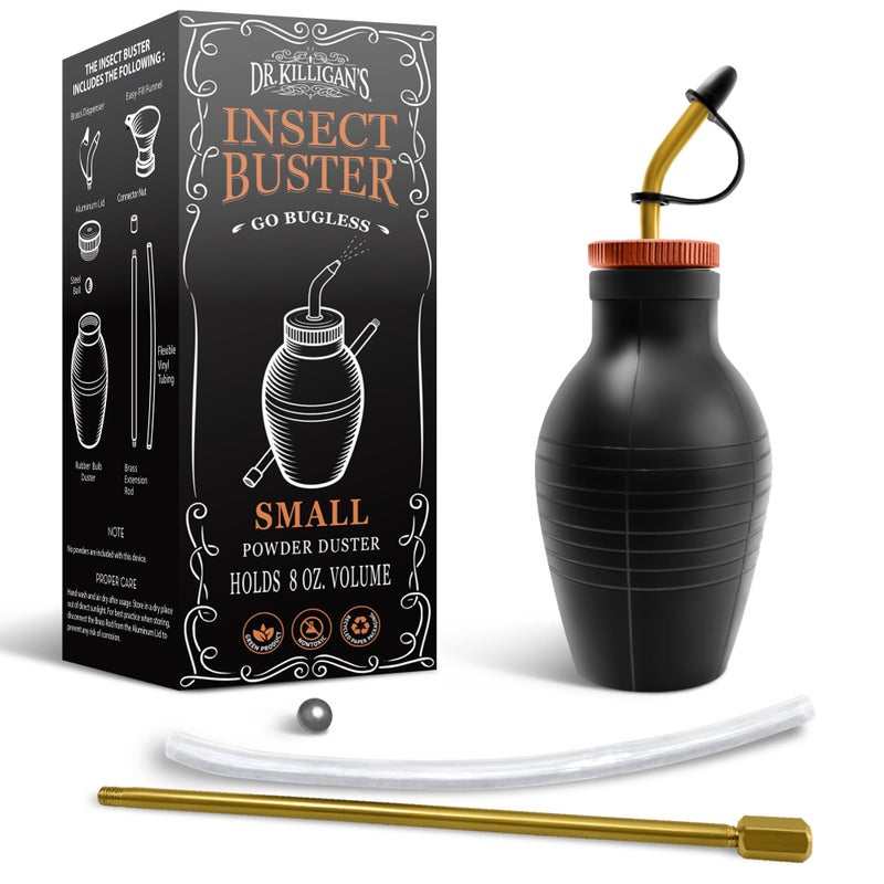 Dr. Killigan's The Insect Buster - Bulb Duster for Diatomaceous Earth and Other Powders - Effective Dust Application Tool - Small (8 ounces) - Image 1