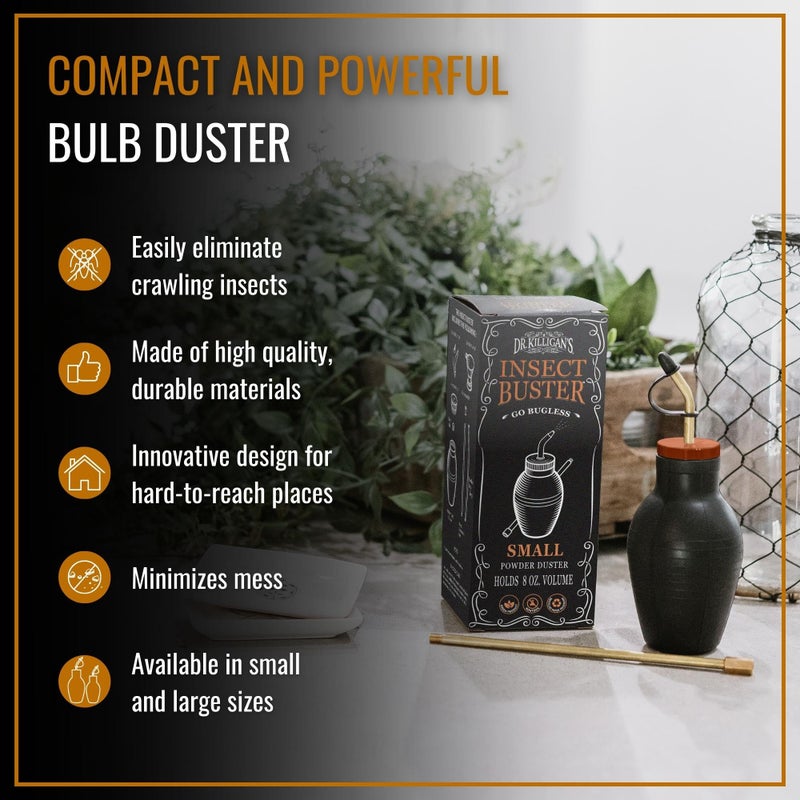 Dr. Killigan's The Insect Buster - Bulb Duster for Diatomaceous Earth and Other Powders - Effective Dust Application Tool - Small (8 ounces) - Image 2
