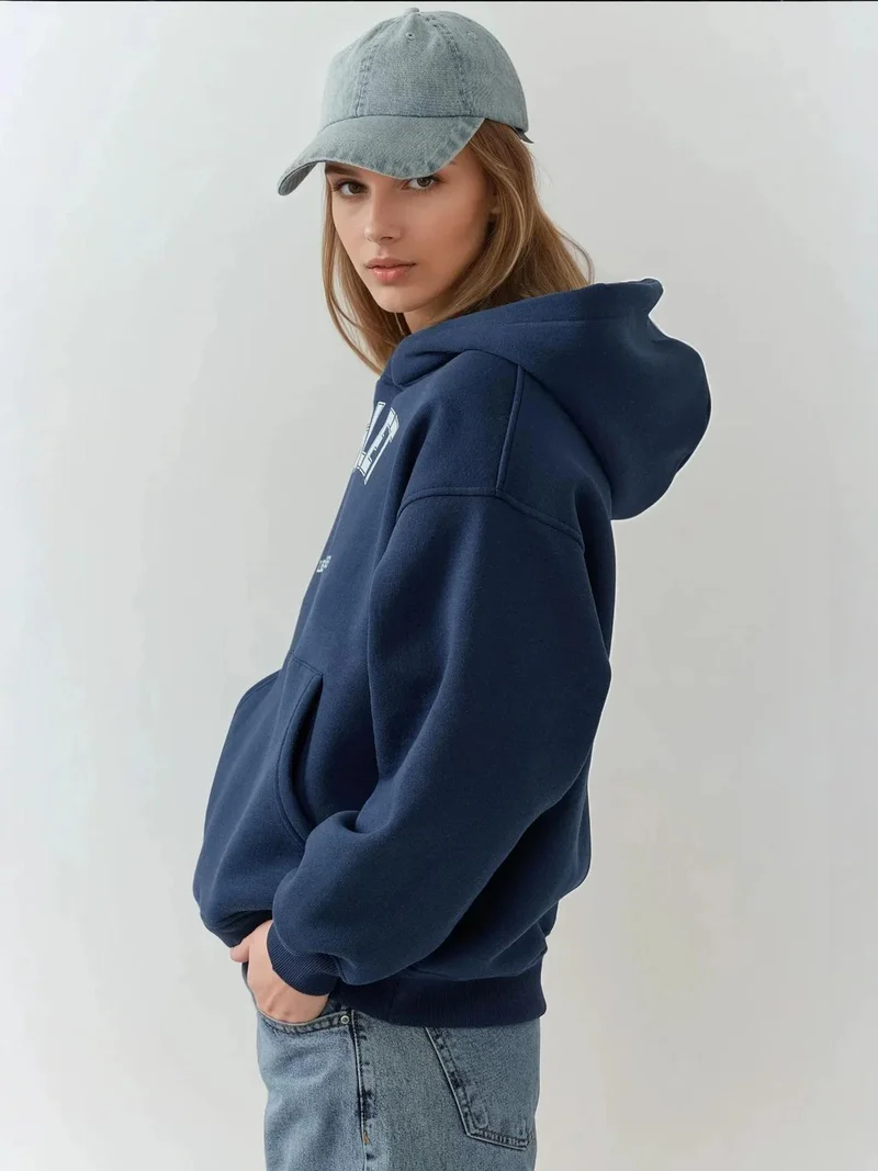 HICCUP Oversized Printed Hooded Sweatshirt