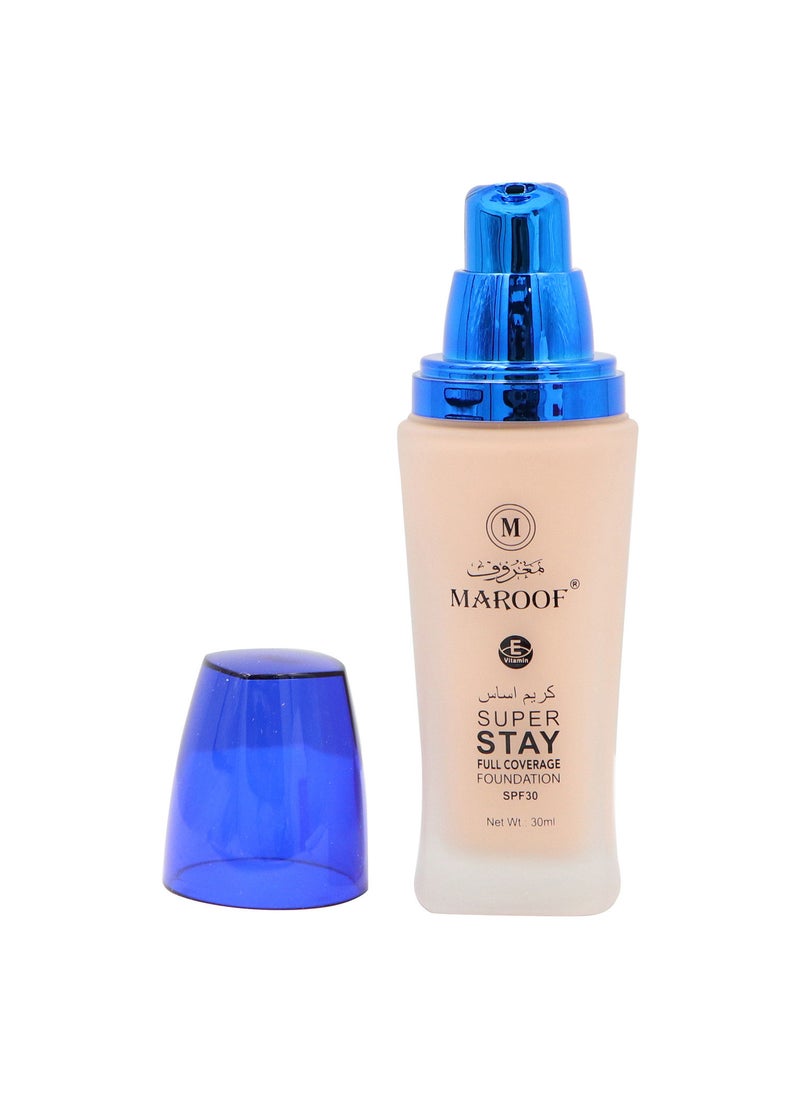MAROOF 24 Hours Full Coverage Liquid Foundation SPF30 30ml - Image 3