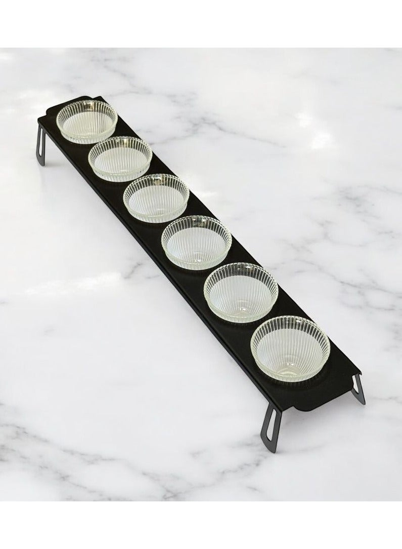 حامل فناجين قهوة عربي بتصميم راقي ومثالي ، من حامل وستة فناجين - Image 1