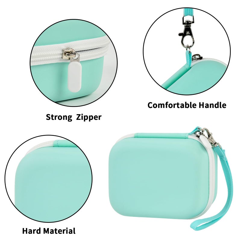 ANKHOH Label Maker Case for Memoking T02/ for Phomemo M02/ M02S/ M02 Pro/ Q30S/ for Nelko PM230/ for Anycash/for Ponek Mini Pocket Printer, Portable Sticker Paper Storage Holder - Box Only (Green) - Image 4