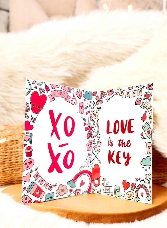 SINCE 7 STORE منذ 7 متاجر - بطاقة معايدة عيد الحب XoXo مع ظرف للأزواج، الحبيبة، الحبيب، الحب، هدية، الزوجة، الزوج - Image 3