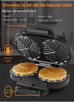 Generic Waffle iron for cake, 1200 W waffles waffle iron, two, double non-stick coating, waffle maker, waffle iron for classic heart waffles, black  - Image 5