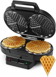 Generic Waffle iron for cake, 1200 W waffles waffle iron, two, double non-stick coating, waffle maker, waffle iron for classic heart waffles, black  - Image 1