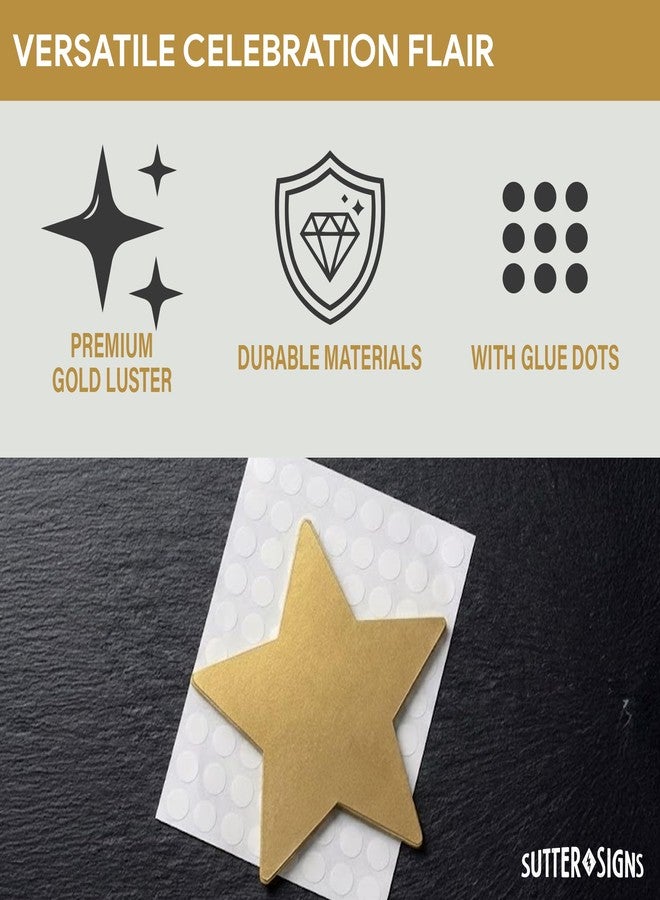 Sutter Signs Gold Star Paper Cutouts 108pcs - 3x3 Gold Stars Decorations with Glue Dots for Classroom Bulletin Board & Crafts - Image 4