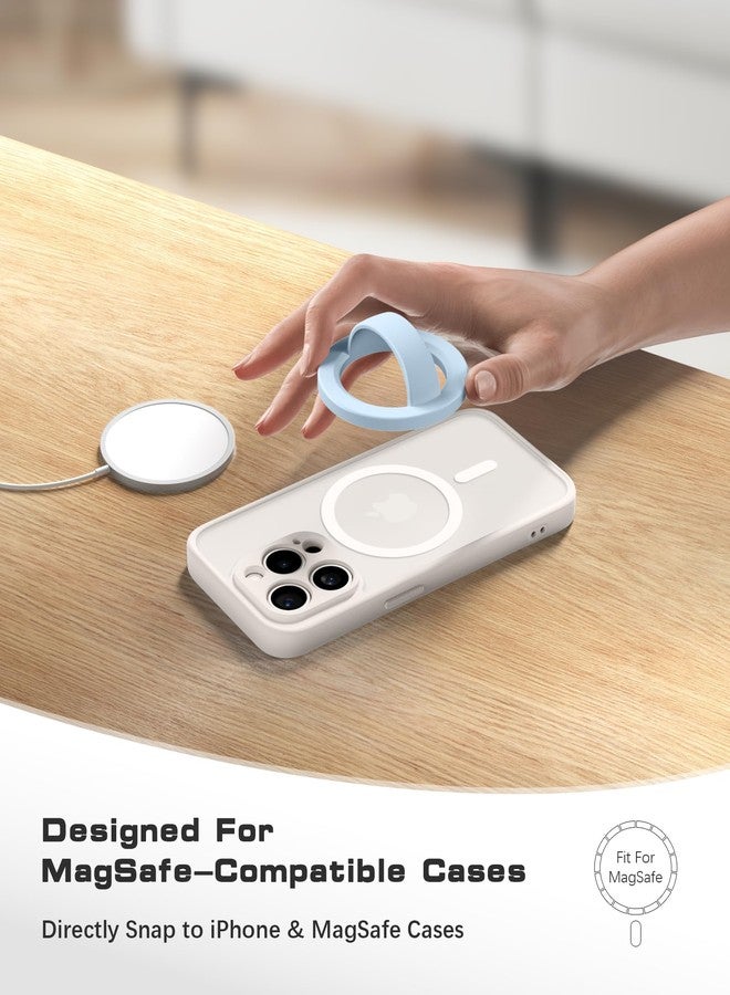 GONEZ قبضة هاتف مغناطيسية GONEZ متوافقة مع MagSafe، حامل حلقة سيليكون مريح، حلقة إصبع مرنة لظهر الهاتف لهواتف iPhone 16/15/14/13/12، زرقاء - Image 3