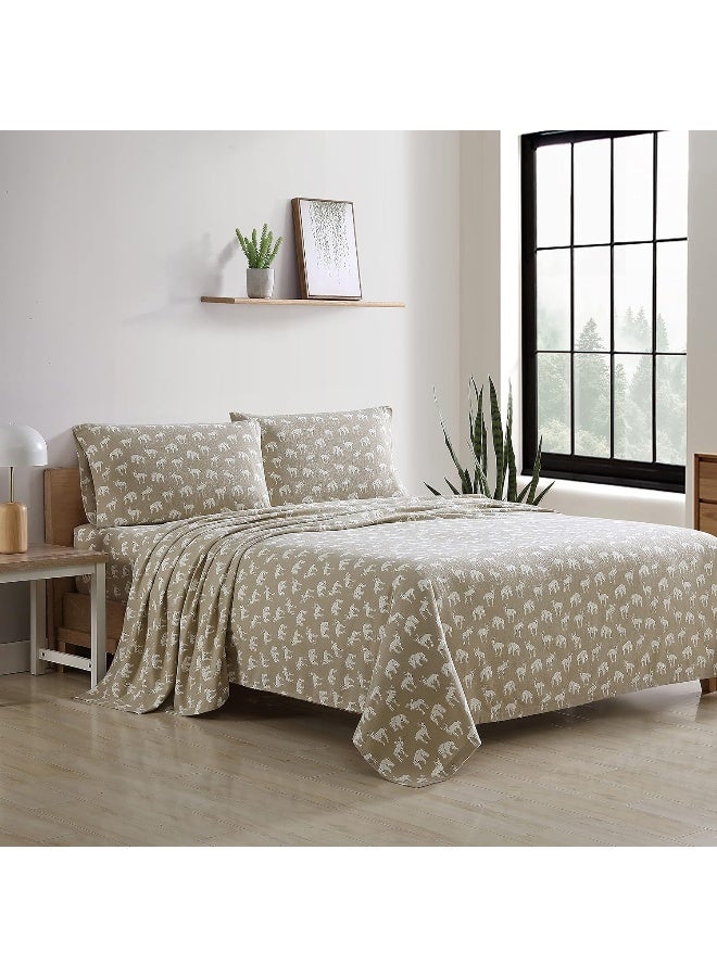 Eddie Bauer Eddie Bauer - Full Sheets, Cotton Flannel Bedding Set, Brushed for Extra Softness, Cozy Home Decor (Buckhead Ridge, Full)  - Image 1
