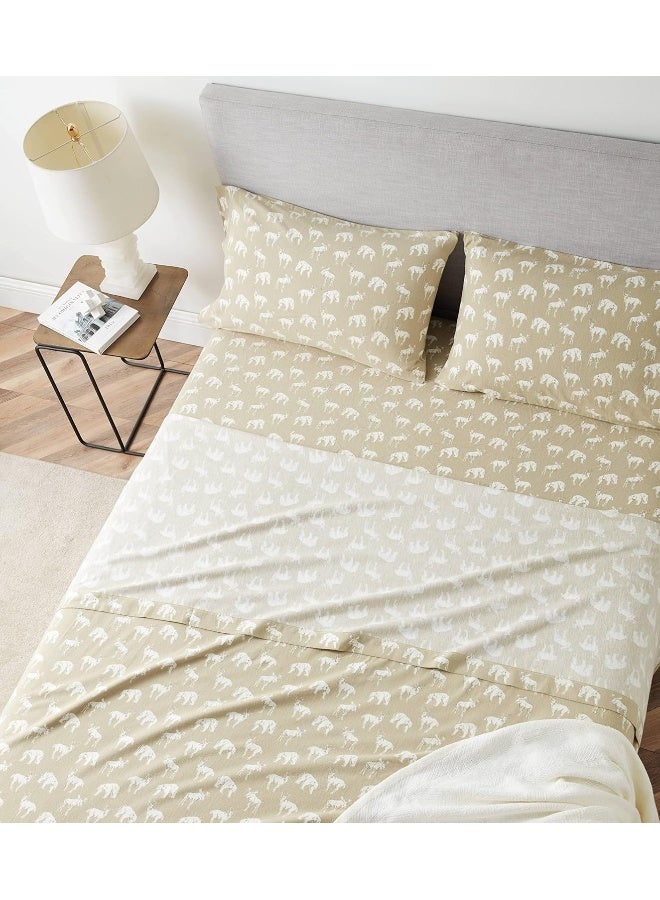 Eddie Bauer Eddie Bauer - Full Sheets, Cotton Flannel Bedding Set, Brushed for Extra Softness, Cozy Home Decor (Buckhead Ridge, Full)  - Image 3