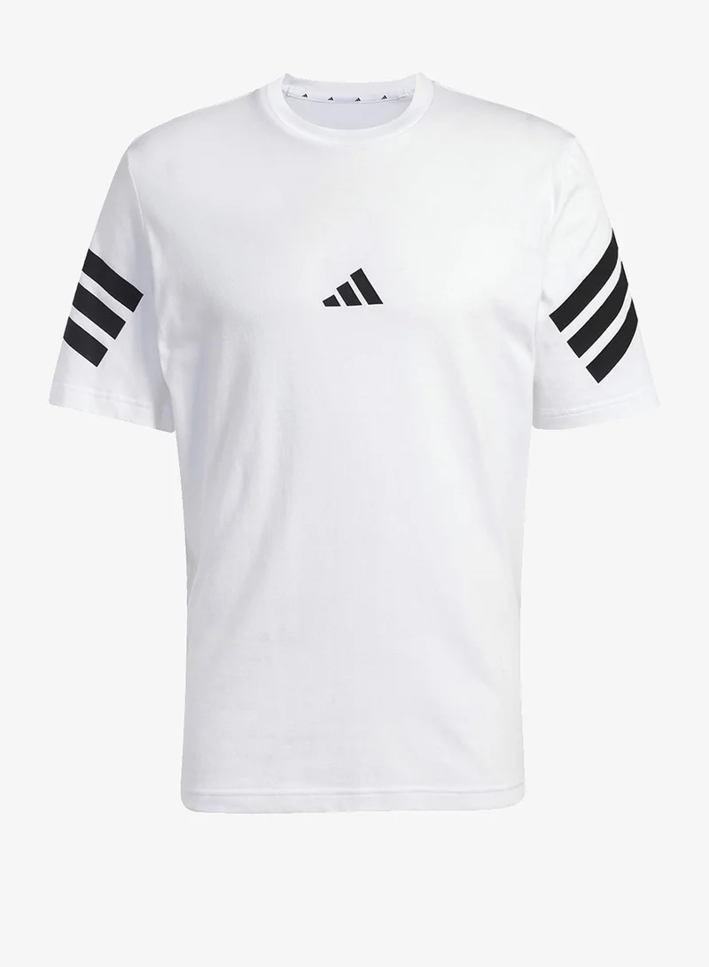 Adidas WHITE Future Icon 3 Stripe T-Shirt for Men | Best Price UAE