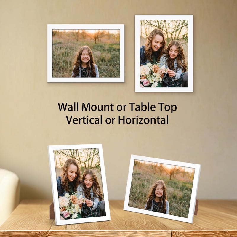 جيفت جاردن GiftGarden 5x7 إطار الصورة الأبيض 5 × 7 إطار صور رفيع لعرض الجدار المنضدة - Image 3