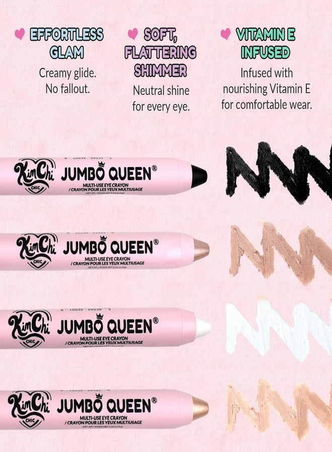 Kimchi Chic Beauty Jumbo Queen Eye Crayon, Multi-Use Cream Eyeshadow Stick, Eyeliner, Highlighter & Primer, Vitamin E Infused, Blendable Neutral Shimmer Shade, Cruelty-Free, 03 Honey - Image 2