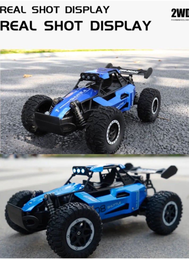 OVYA - RC -2.4GHz  Remote Control Car 1:16 Alloy High-Speed 20KM/H Big Foot Off Road Racing Buggy With 2Battry for Kids/Boys/Girls Birthday Gift (Blue) - Image 1