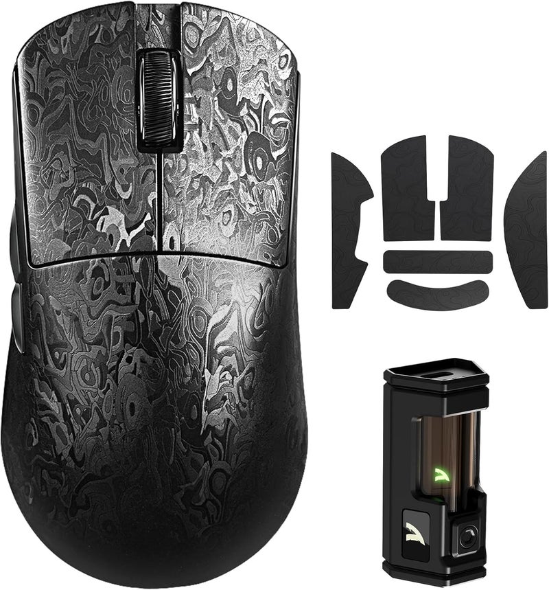 MAMBASNAKE x ATTACK SHARK R11ULTRA Carbon Fiber Wireless Gaming Mouse, 8000Hz, 49g SUPERLIGHT, 42000DPI, PAW3950MAX Sensor, Nordic 52840 Chip, Nano-Metal Ice Coating, 20000 FPS, BT/2.4G/USB-C Mice - Image 1