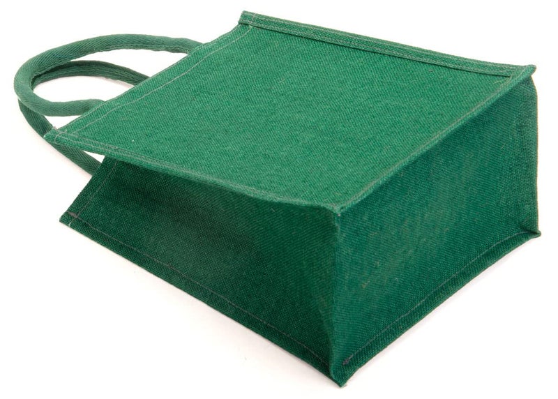 hb+ H&B Jute Lunch Bag for Men, Women, Girls - Travel Handbag With Zip Bottle Holder - Solid Colors - Image 2