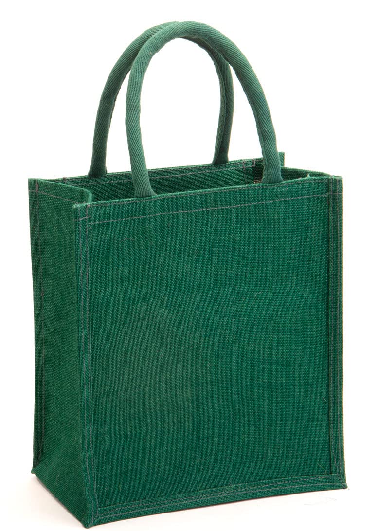hb+ H&B Jute Lunch Bag for Men, Women, Girls - Travel Handbag With Zip Bottle Holder - Solid Colors - Image 1