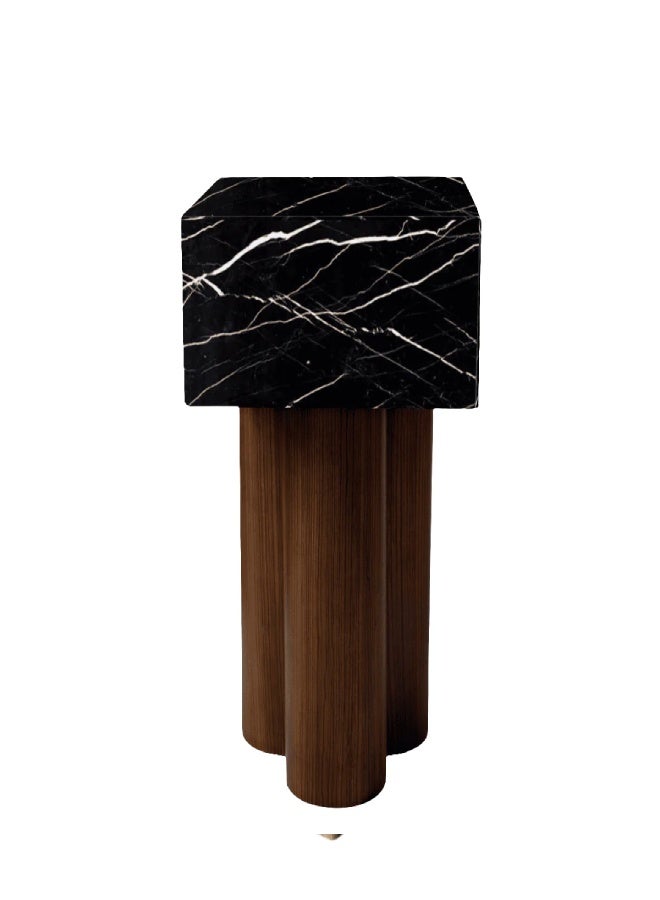 Layers طاولة جانبية أليان – رخام طبيعي وخشب MDF (طلب مسبق) - Image 1