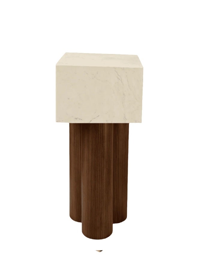Layers طاولة جانبية أليان – رخام طبيعي وخشب MDF (طلب مسبق) - Image 5