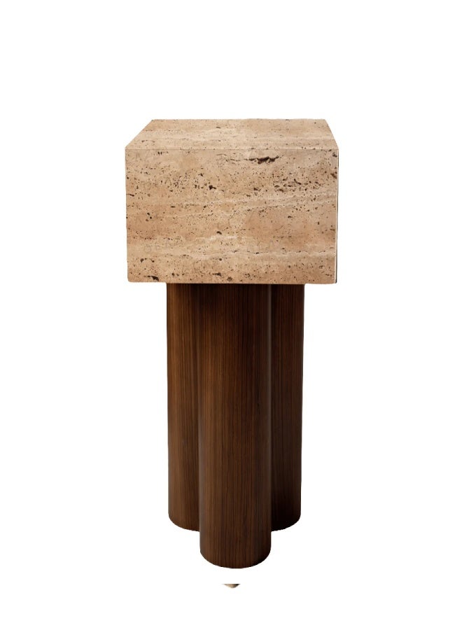 Layers طاولة جانبية أليان – رخام طبيعي وخشب MDF (طلب مسبق) - Image 4