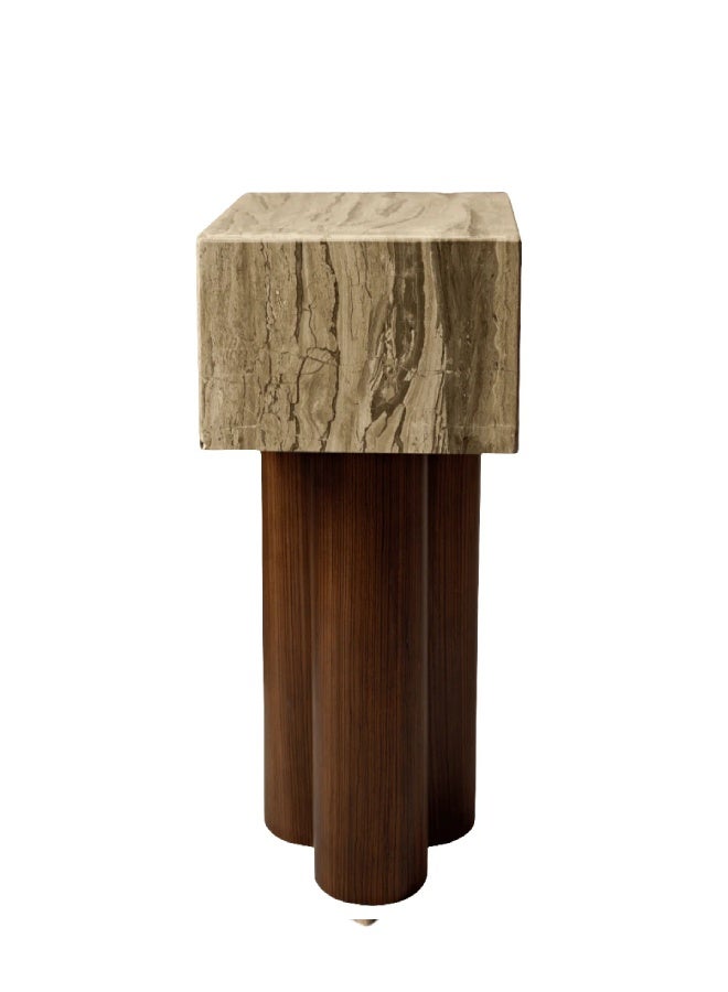 Layers طاولة جانبية أليان – رخام طبيعي وخشب MDF (طلب مسبق) - Image 2
