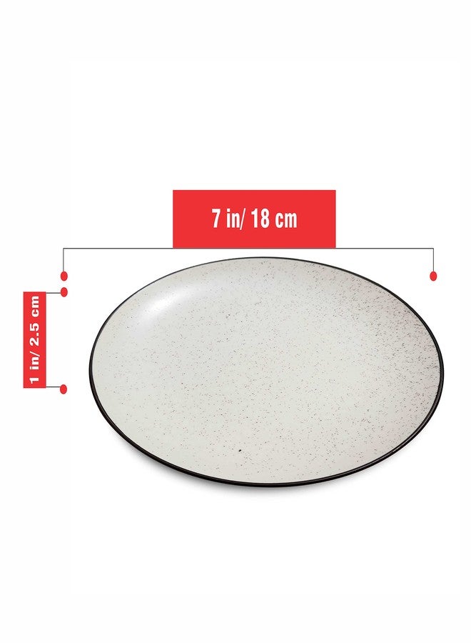 Pure Source India Ceramic Handcrafted Dotted White Quarter Plate Set of 1, Small Side Plates for Dinner and Snacks (7 Inch, 1 Piece, Microwave Safe) - Image 3