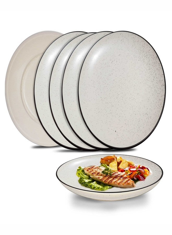 Pure Source India Ceramic Handcrafted Dotted White Quarter Plate Set of 1, Small Side Plates for Dinner and Snacks (7 Inch, 1 Piece, Microwave Safe) - Image 1
