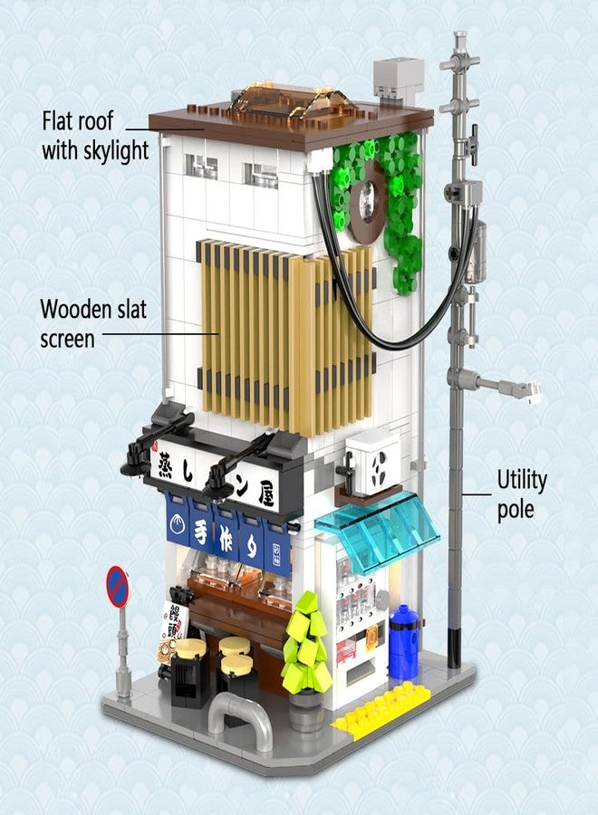 كادا مجموعة بناء منزل الكعك الياباني CaDA Master C66006W، نموذج لعبة بناء متجر باوزي من الطوب، 1108 قطعة، مجموعة مكعبات بناء منزل المدينة للأولاد والبالغين (C66006W) - Image 3