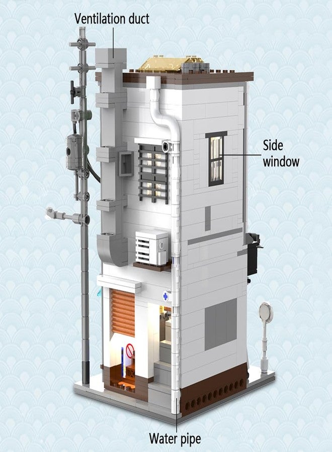 كادا مجموعة بناء منزل الكعك الياباني CaDA Master C66006W، نموذج لعبة بناء متجر باوزي من الطوب، 1108 قطعة، مجموعة مكعبات بناء منزل المدينة للأولاد والبالغين (C66006W) - Image 4