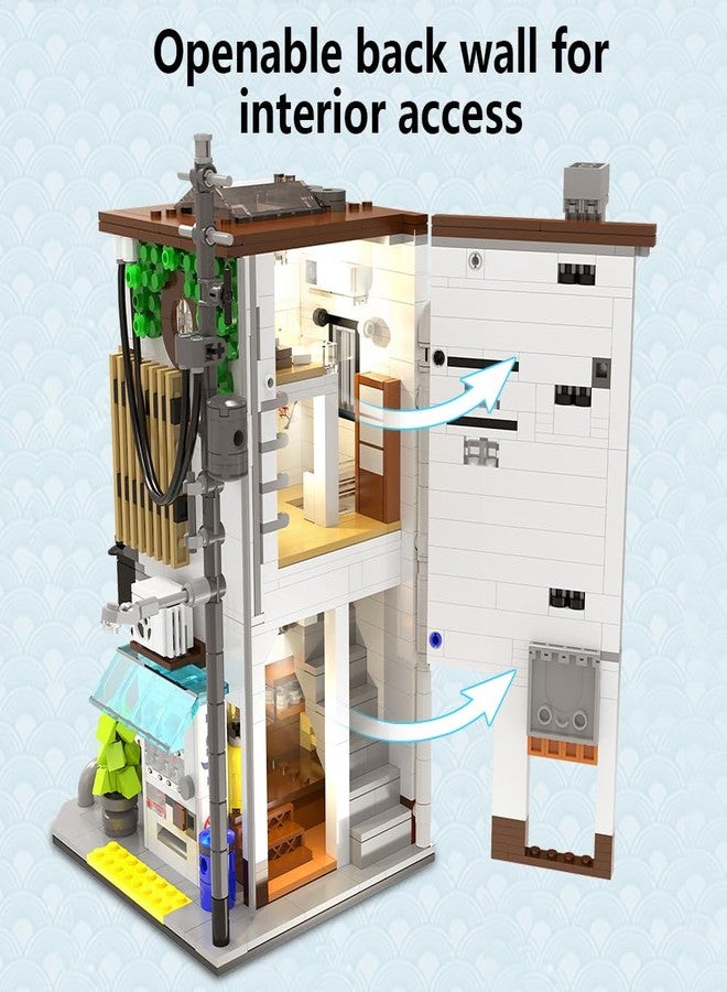 كادا مجموعة بناء منزل الكعك الياباني CaDA Master C66006W، نموذج لعبة بناء متجر باوزي من الطوب، 1108 قطعة، مجموعة مكعبات بناء منزل المدينة للأولاد والبالغين (C66006W) - Image 5