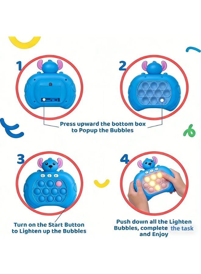 ستيتش ألعاب البوب فيدجيت للأطفال، اليدوية سريعة دفع الفقاعة لعبة، دفع الفقاعة البوب لعبة اللغز، أكثر تحديا السفر المحمولة اللغز لعبة آلة للأطفال فتاة ولد هدية عيد ميلاد - Image 4