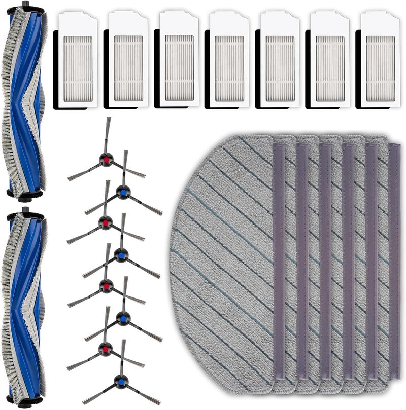CHAIN PEAK (23 Pack) N20 Plus Replacement Parts Compatible With ECOVACS DEEBOT N20 plus/ N20 Pro Plus Robotic Vacuum Cleaner, 2 Roller Brush, 8 Side Brushes, 7 HEPA Filters, 6 Mop Pads, Accessories Kit - Image 1