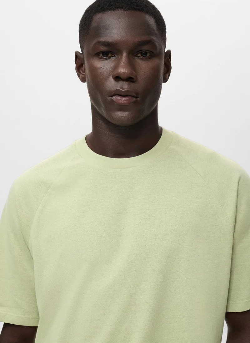 مانجو مان Relaxed-fit cotton-linen t-shirt