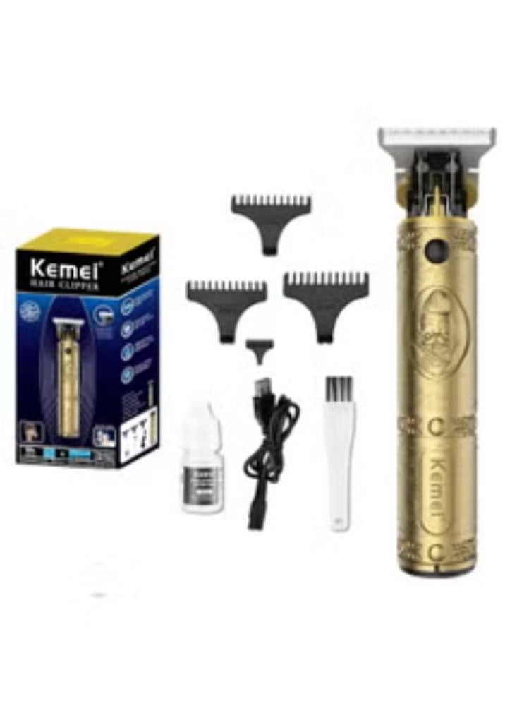 7-Piece Professional Adjustable Blade Clipper Set 700B Gold/Black 64x30x40cm - Image 1